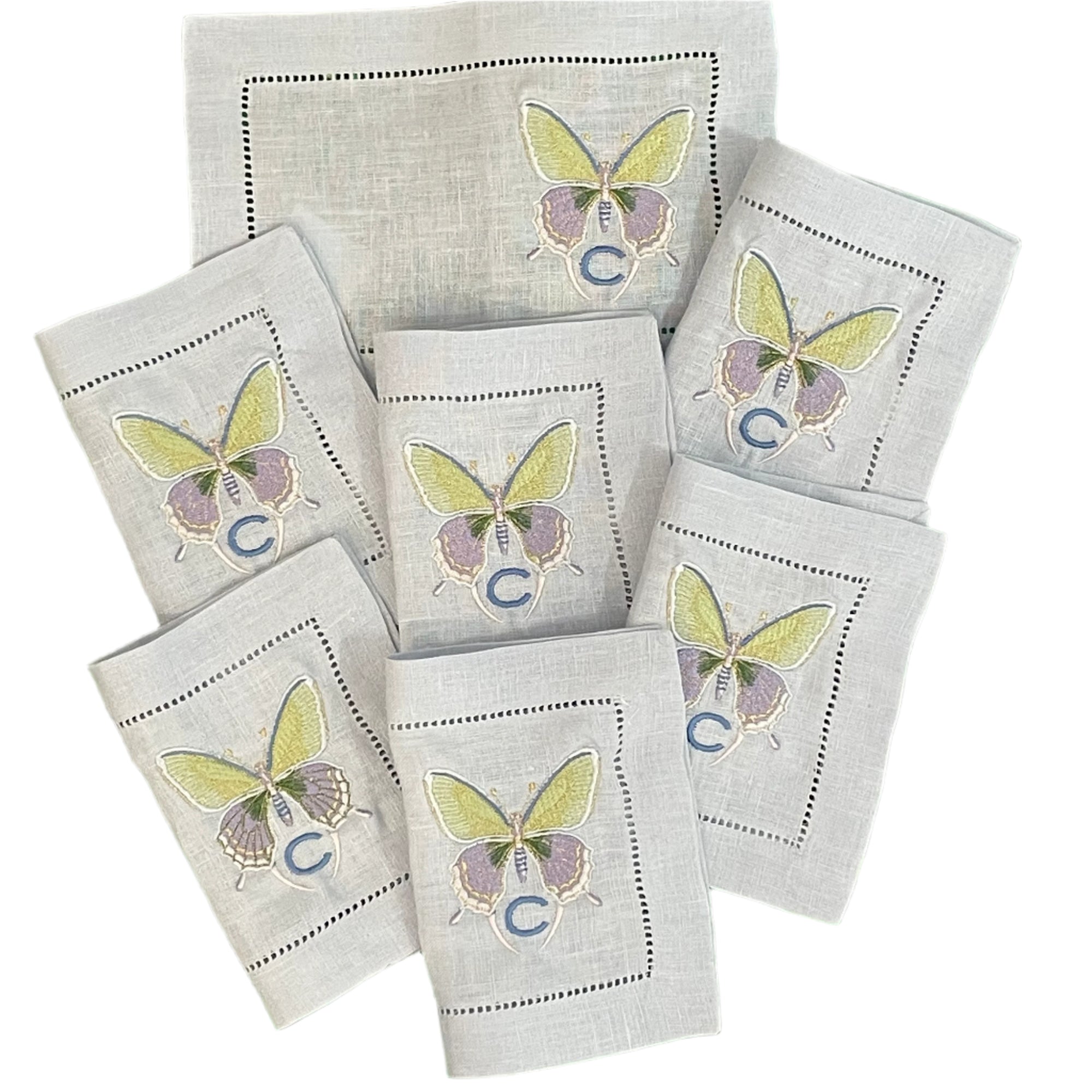 Festival Hemstitch Linen Cocktail Napkin-- 101 Colors Available