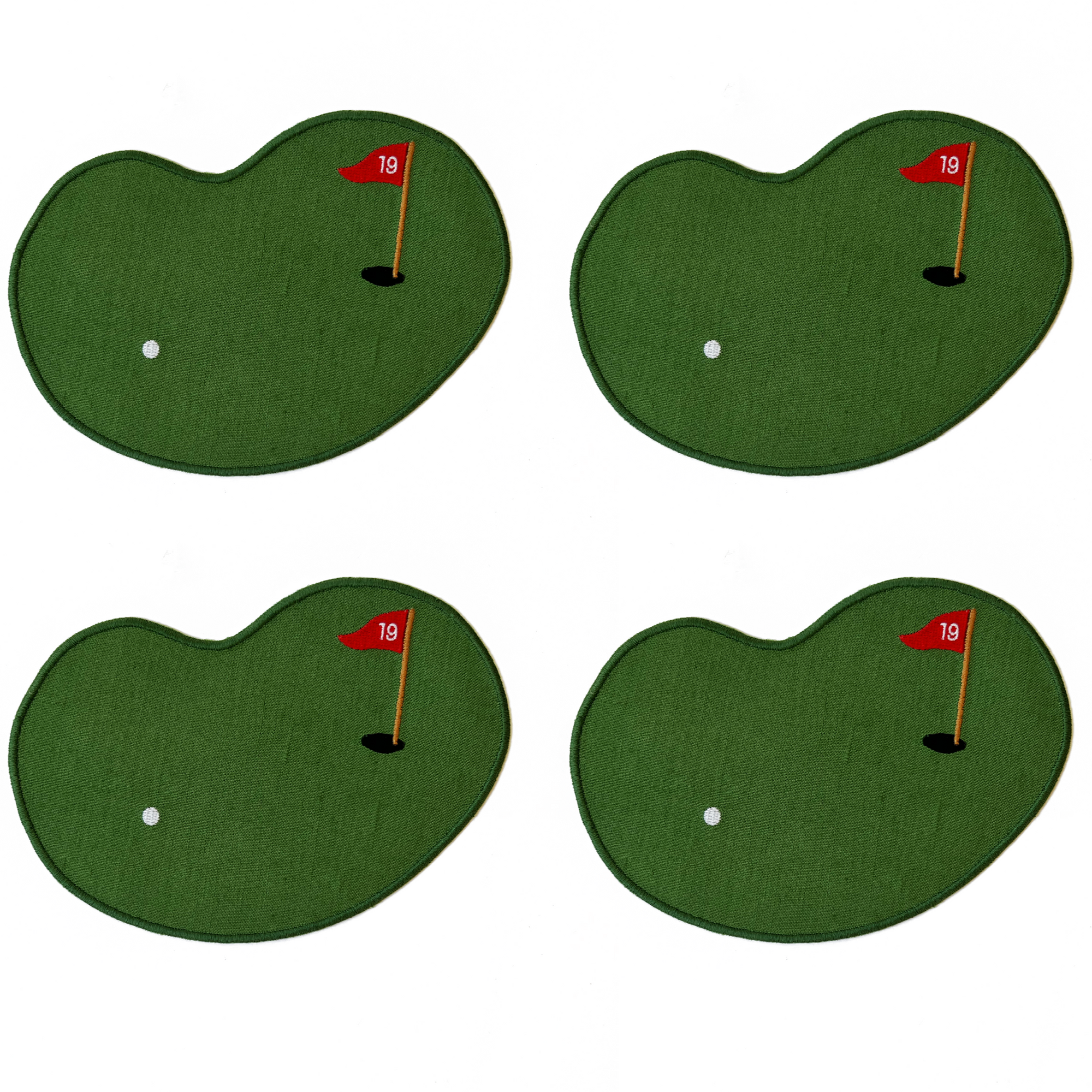 Golf Linen Cocktail Napkins - Set of 4
