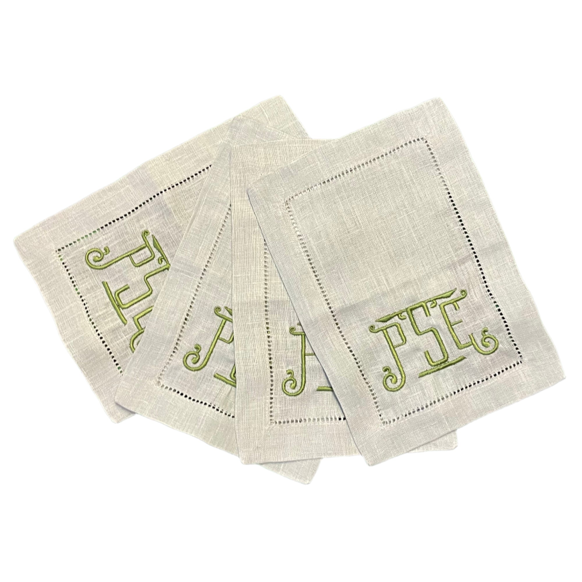 Festival Hemstitch Linen Cocktail Napkin-- 101 Colors Available