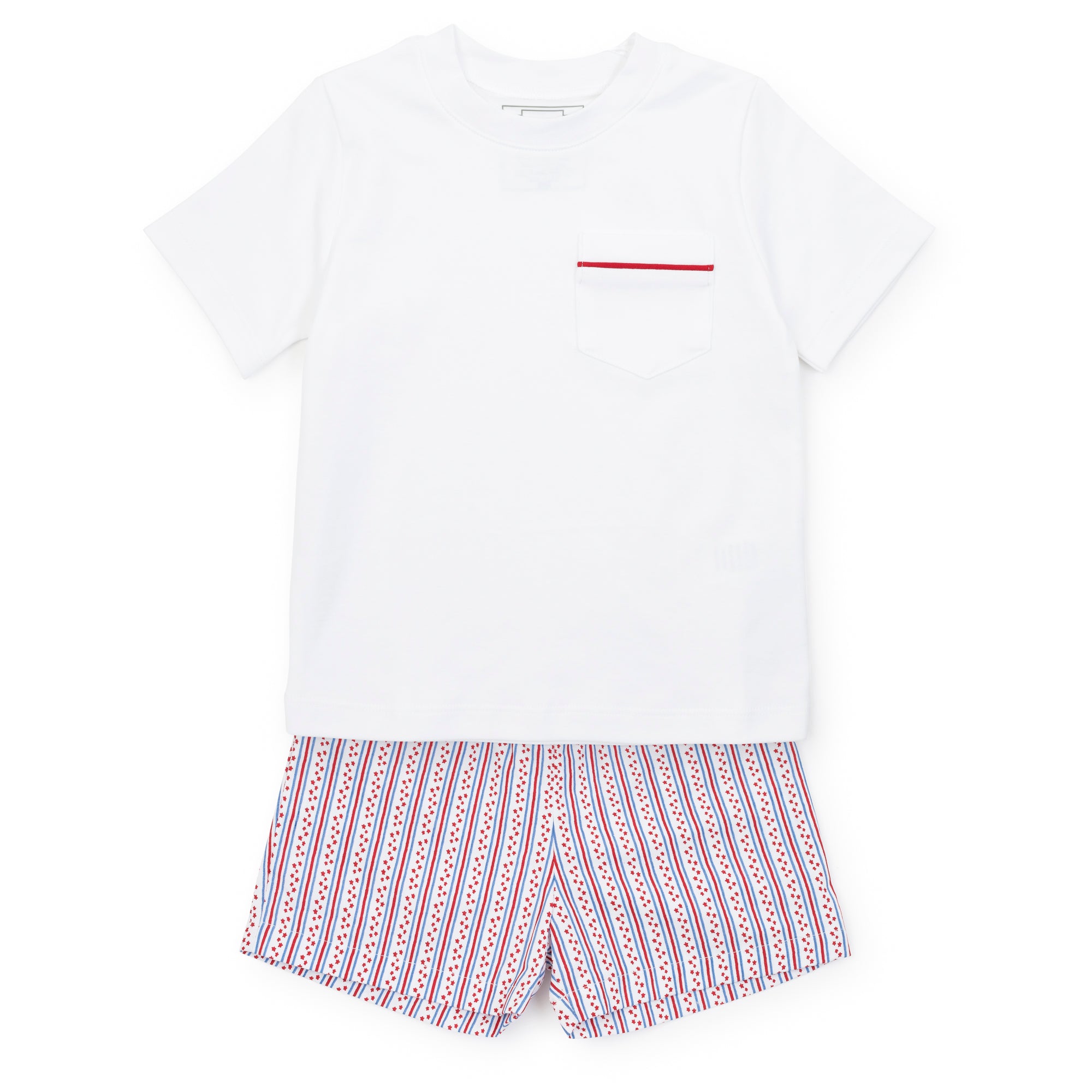 Hudson Boys' Pima Cotton Short Set-- Stars and Stripes