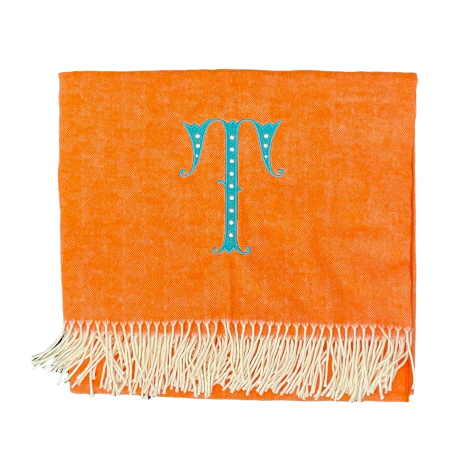 Italian Herringbone Throw - Papaya