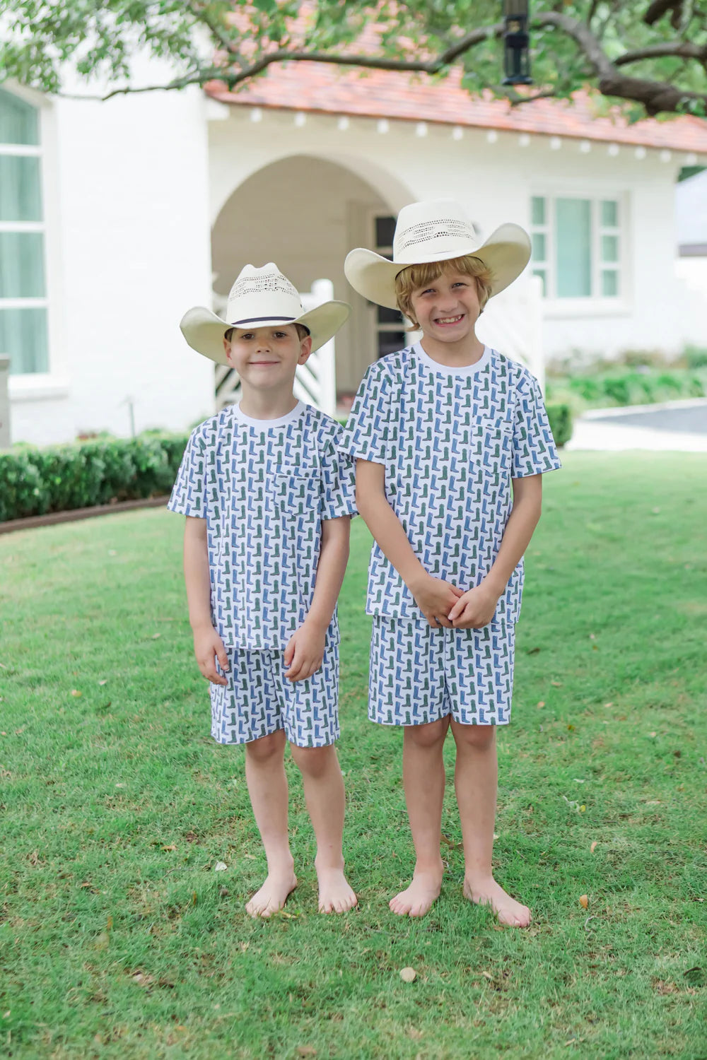 Charles Pima Cotton Short Set-- Cowboy Boots