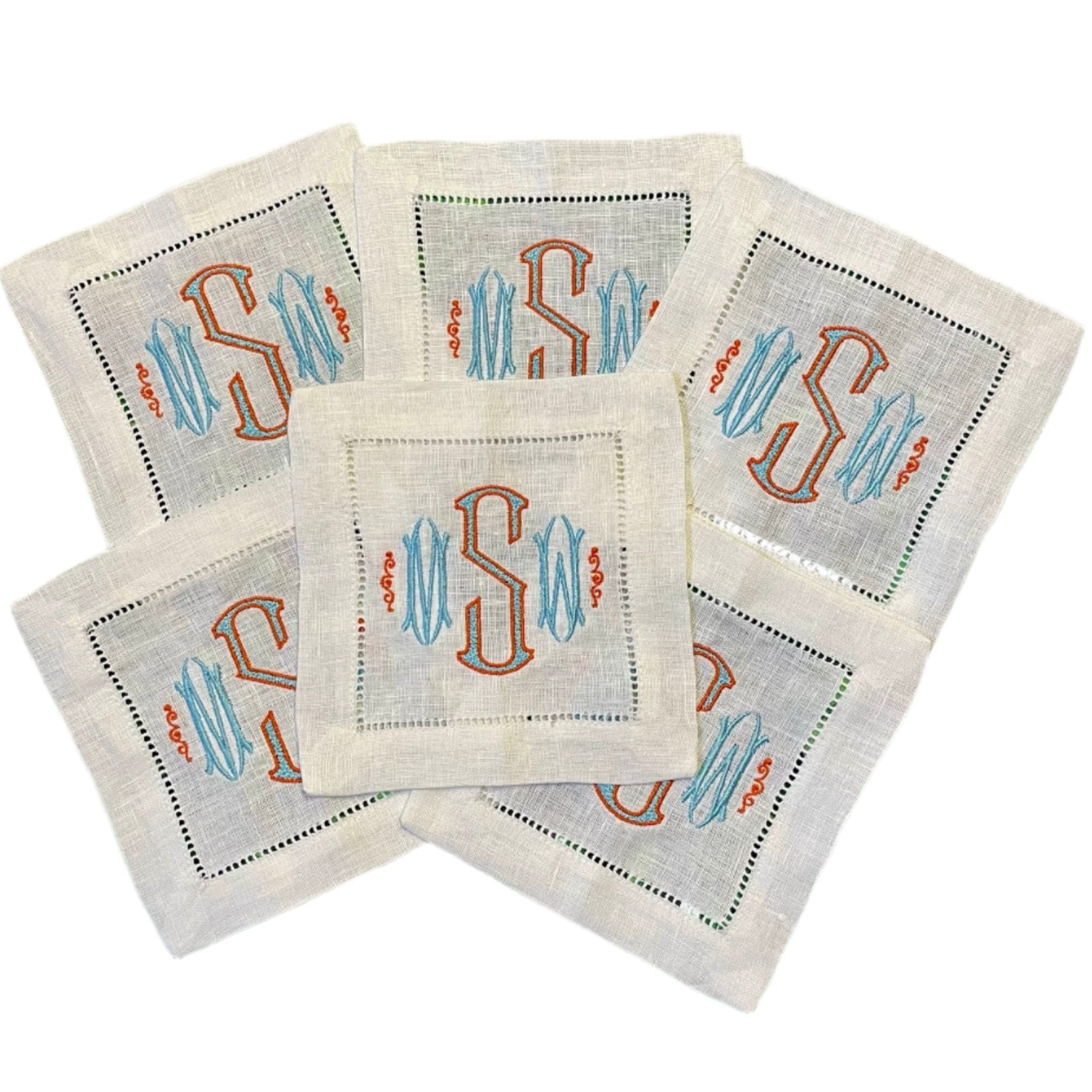 White Hemstitch Cocktail Napkins