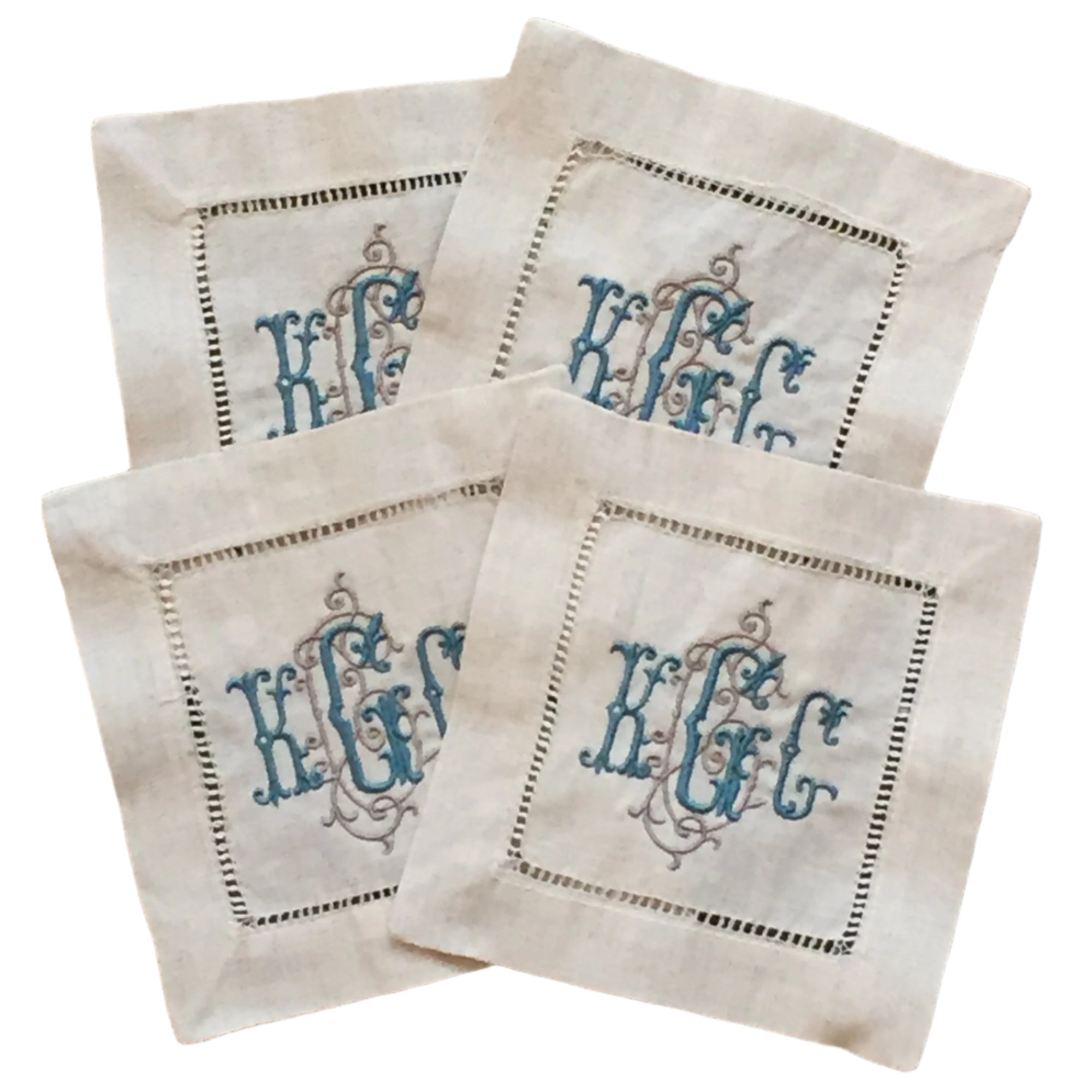 White Hemstitch Cocktail Napkins