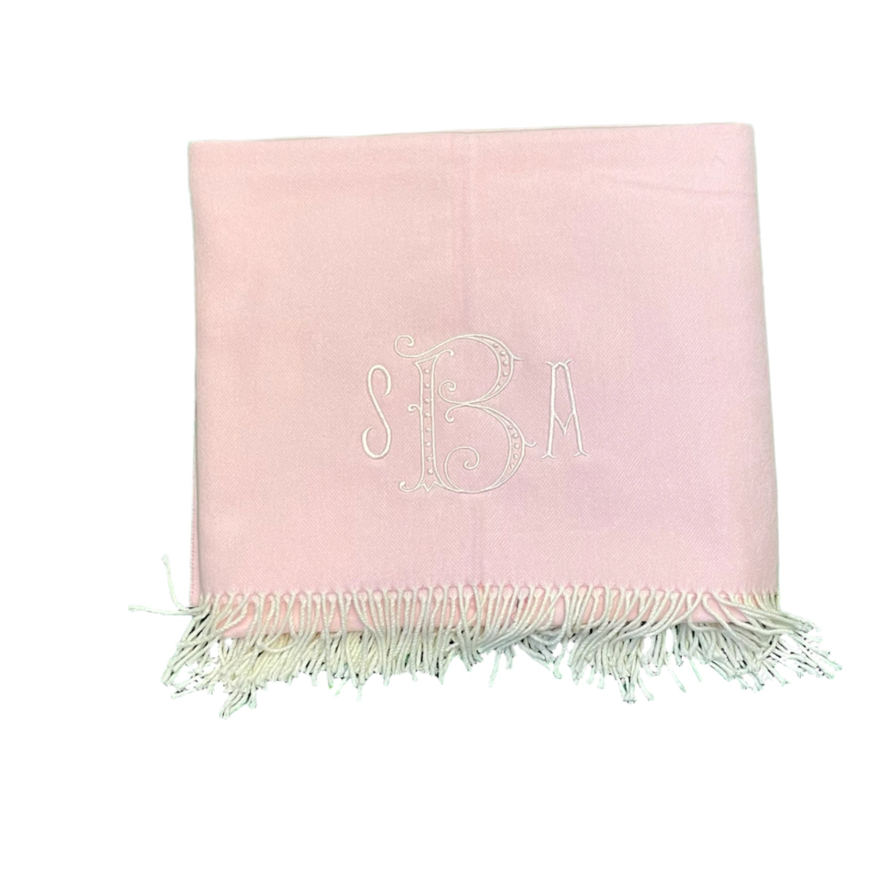 Italian Herringbone Throw - Blush