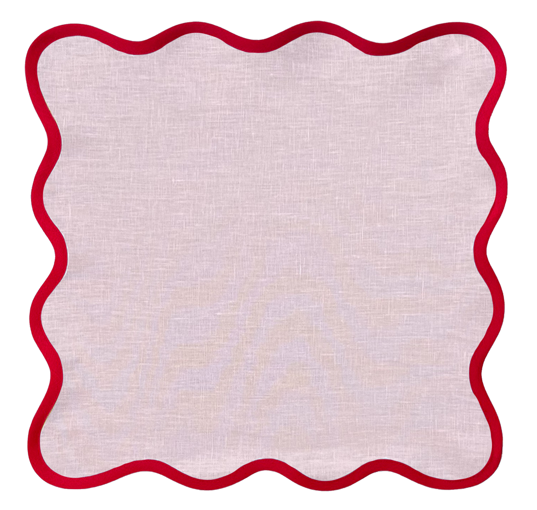 Scalloped Linen Square Napkin or Placemat