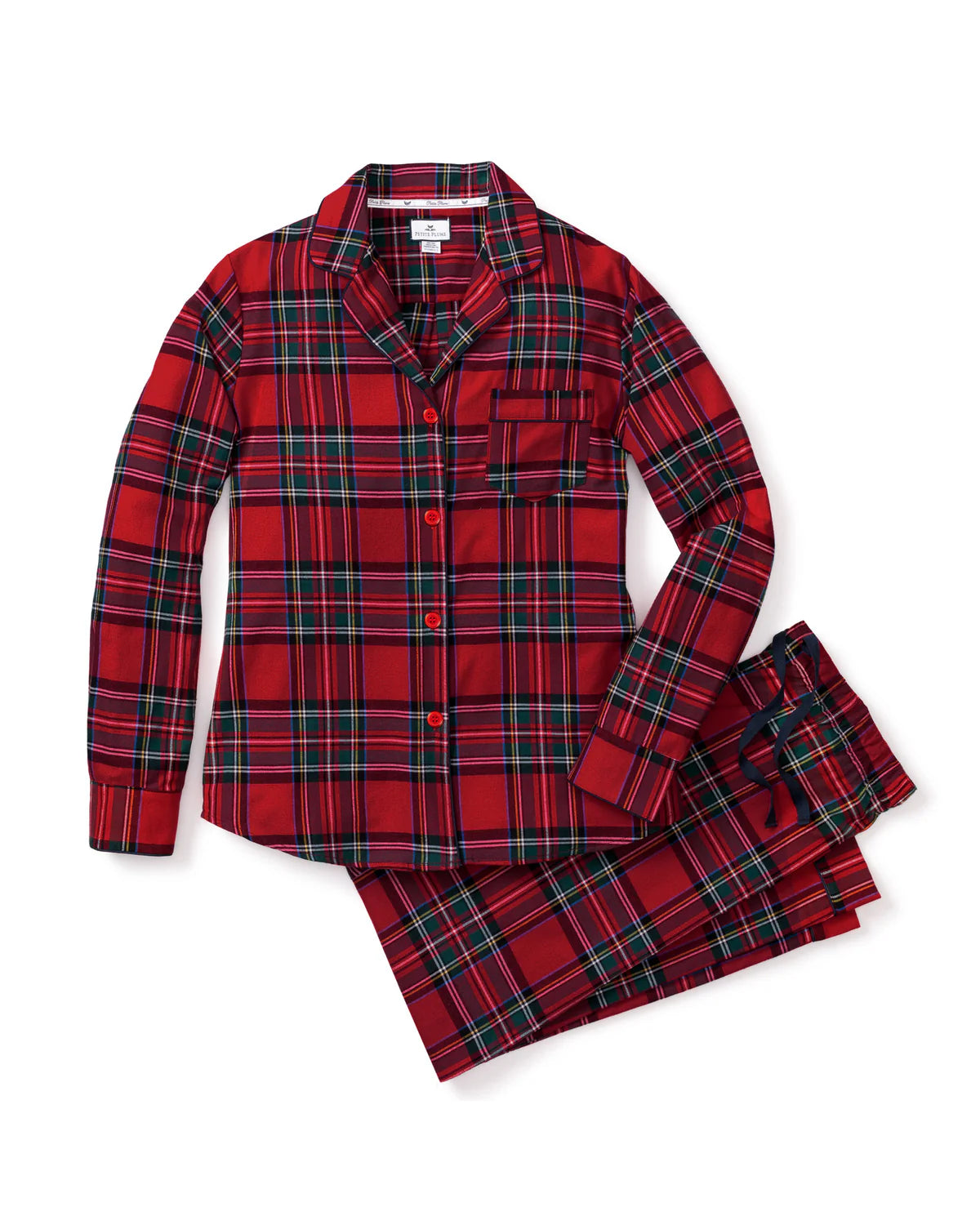 Petite Plume Women's Brushed Twill Pajama Set- Imperial Tartan