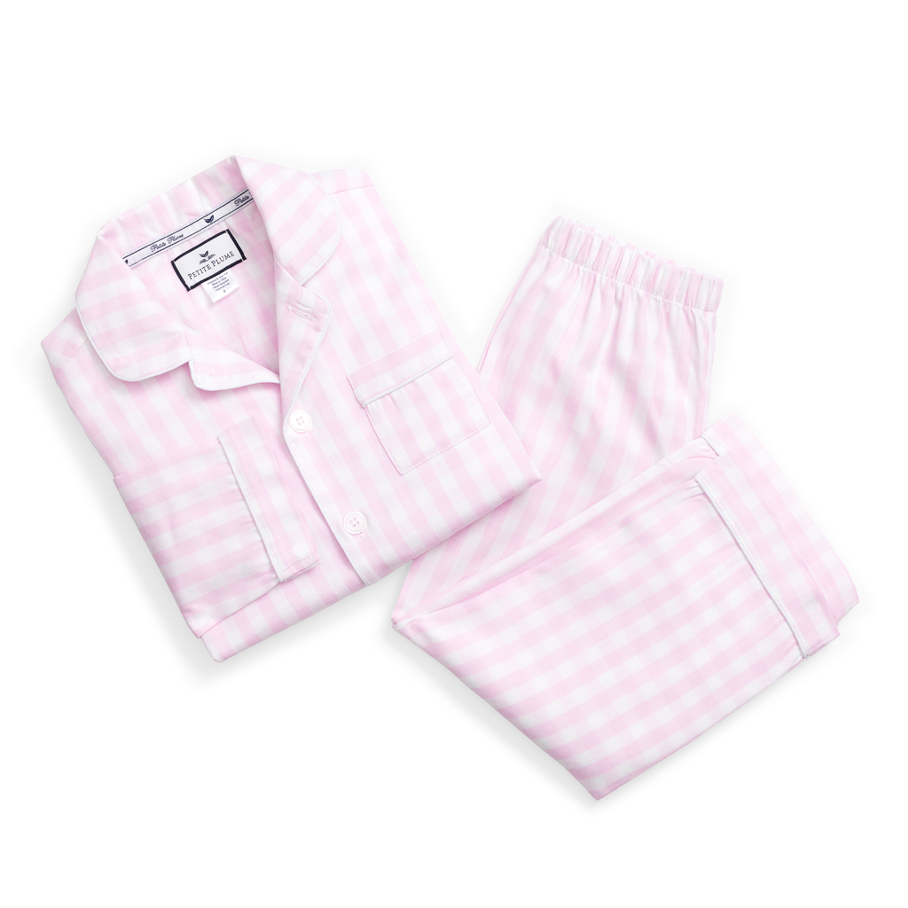Petite Plume Pink Gingham Long Pajama Set