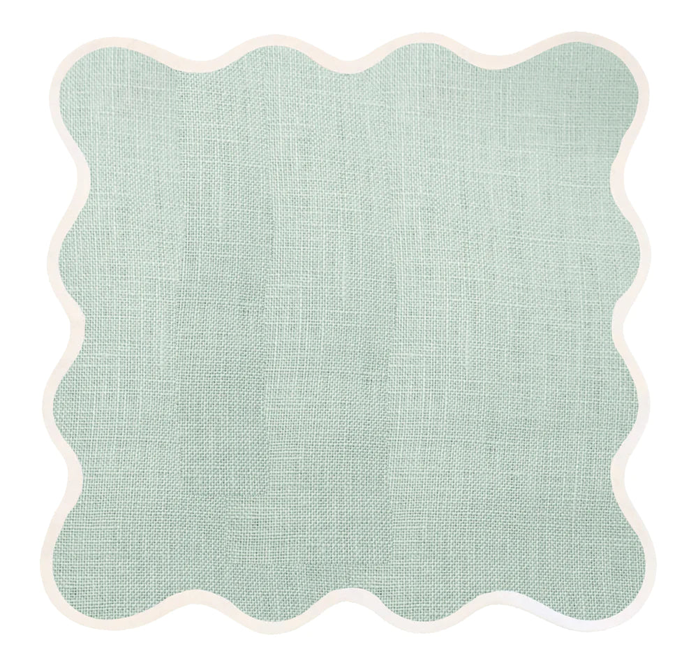 Scalloped Linen Square Napkin or Placemat