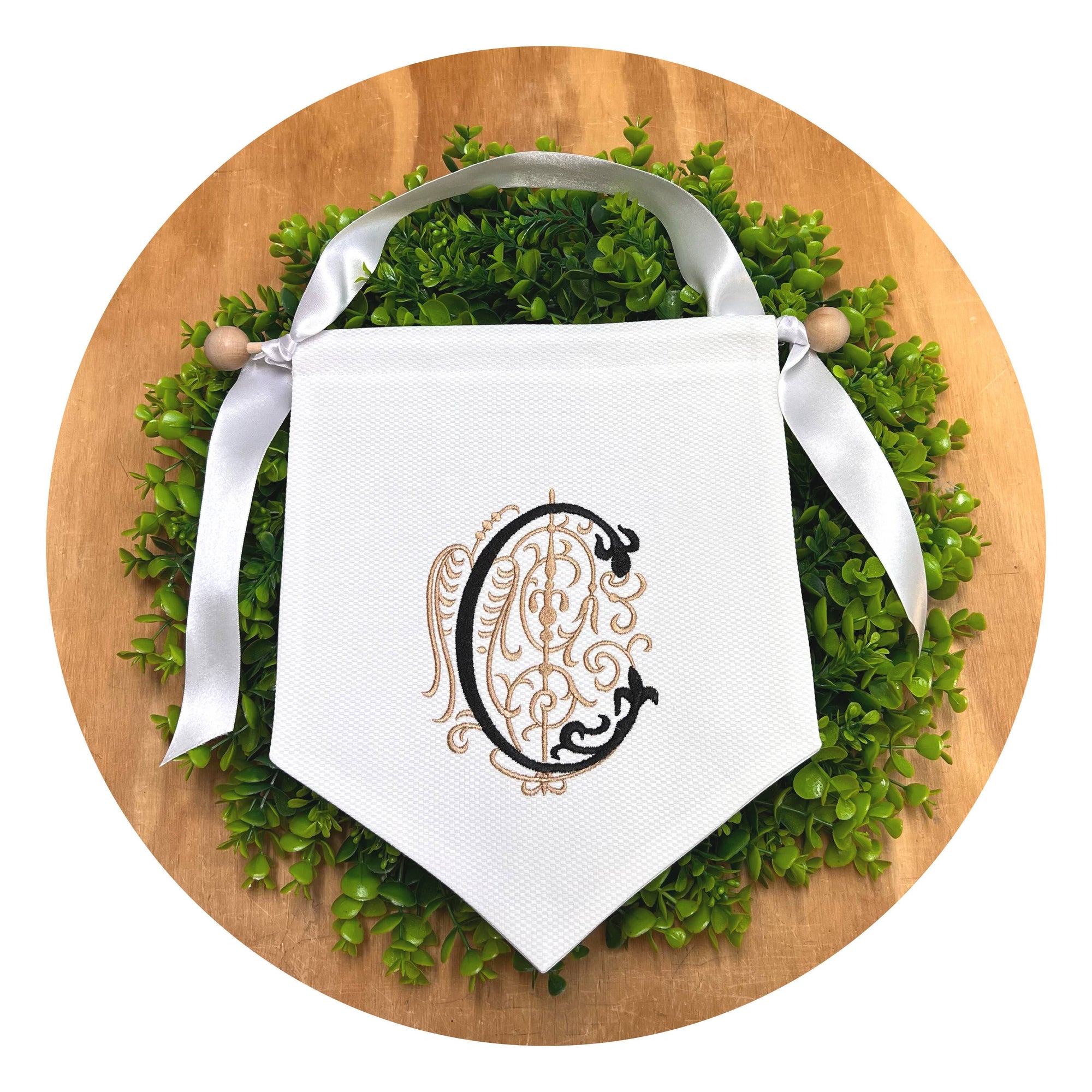 Linen Blend White Banner