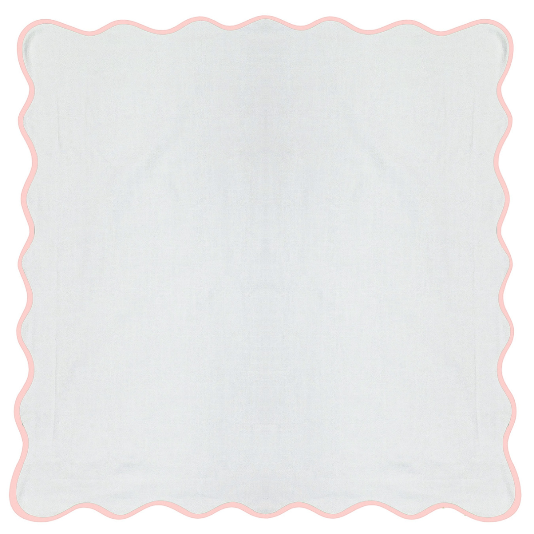 Scalloped Euro Sham, Pink / White: One Size