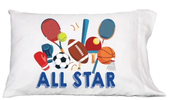 All Star Sports Balls Camp Pillow Case with Monogram