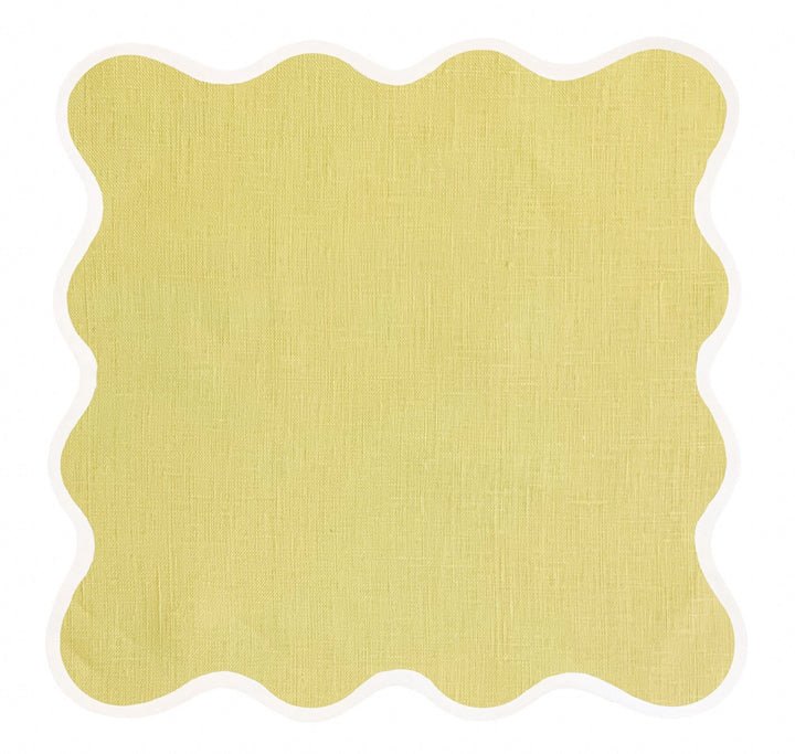 Scalloped Linen Square Napkin or Placemat