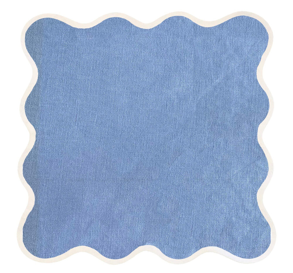 Scalloped Linen Square Napkin or Placemat