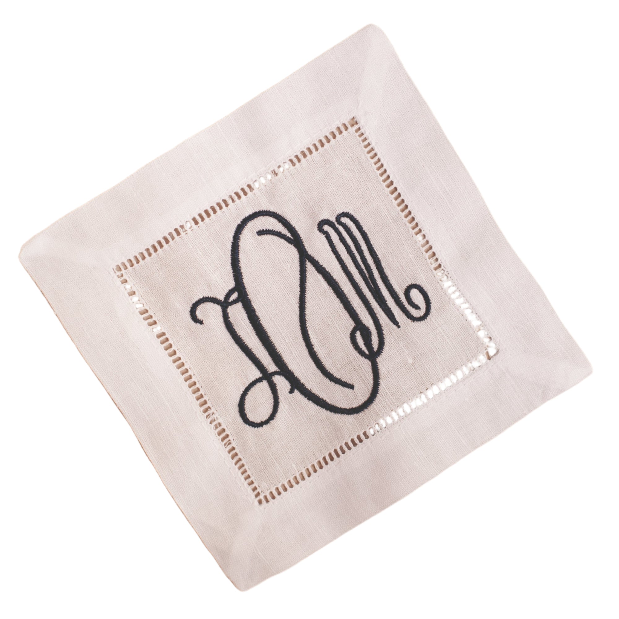 White Hemstitch Cocktail Napkins