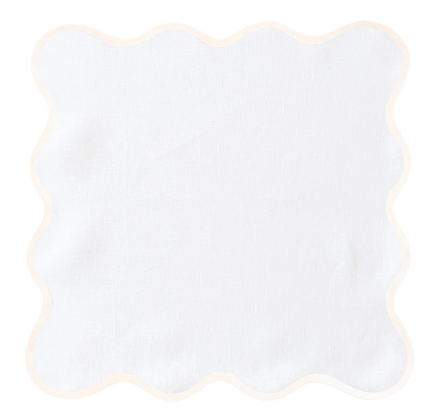 Scalloped Linen Square Napkin or Placemat