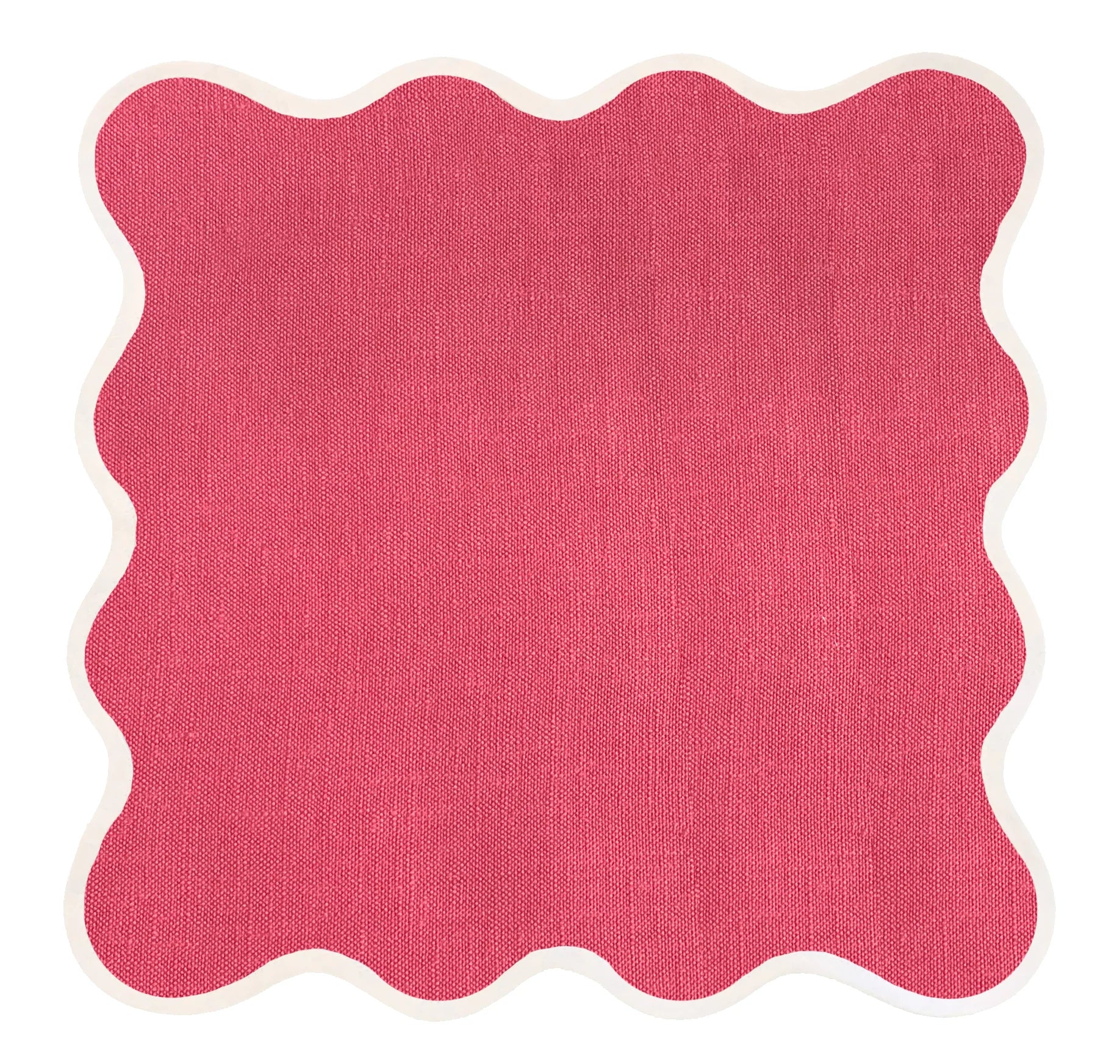 Scalloped Linen Square Napkin or Placemat