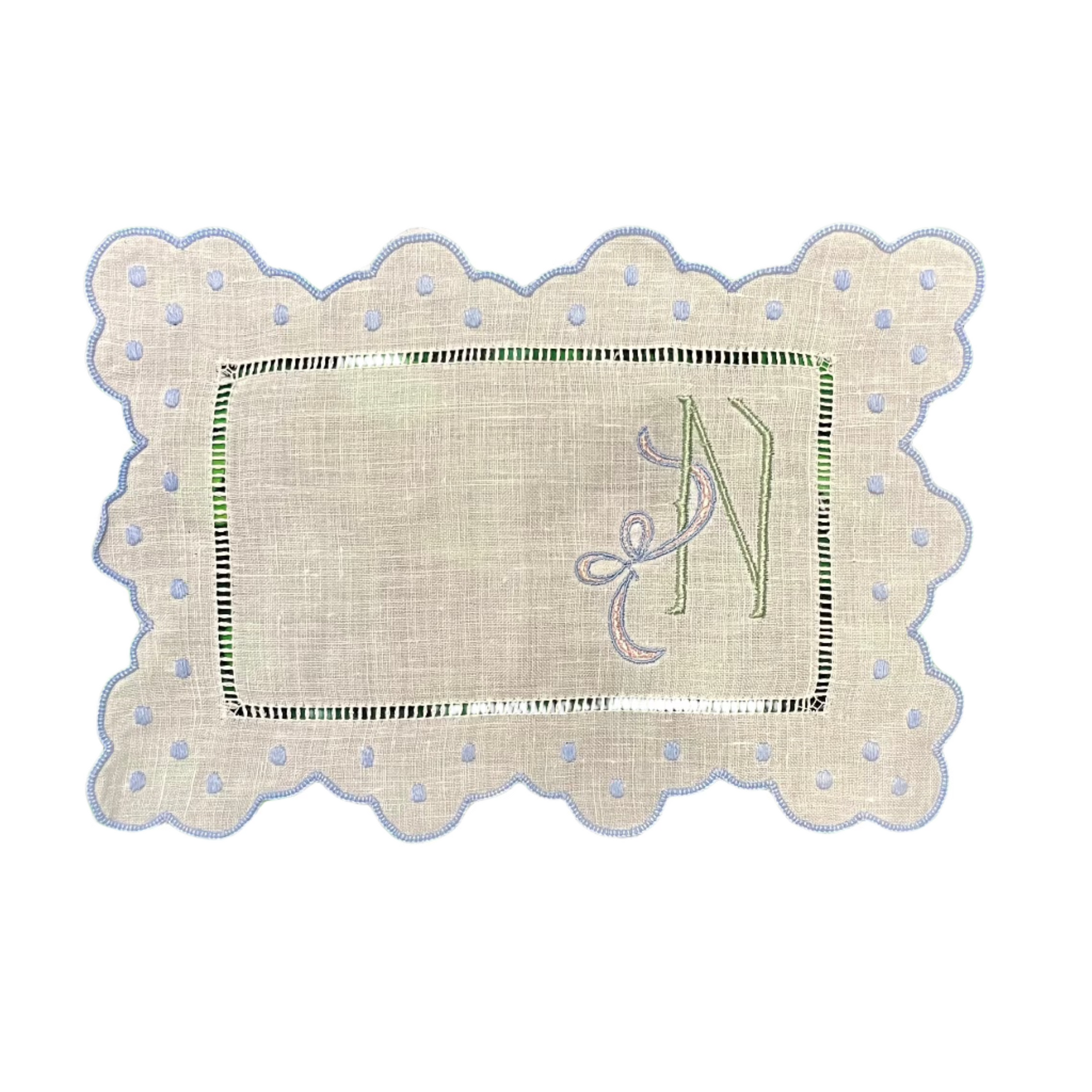 Scallop & Dot Oblong Cocktail Napkins