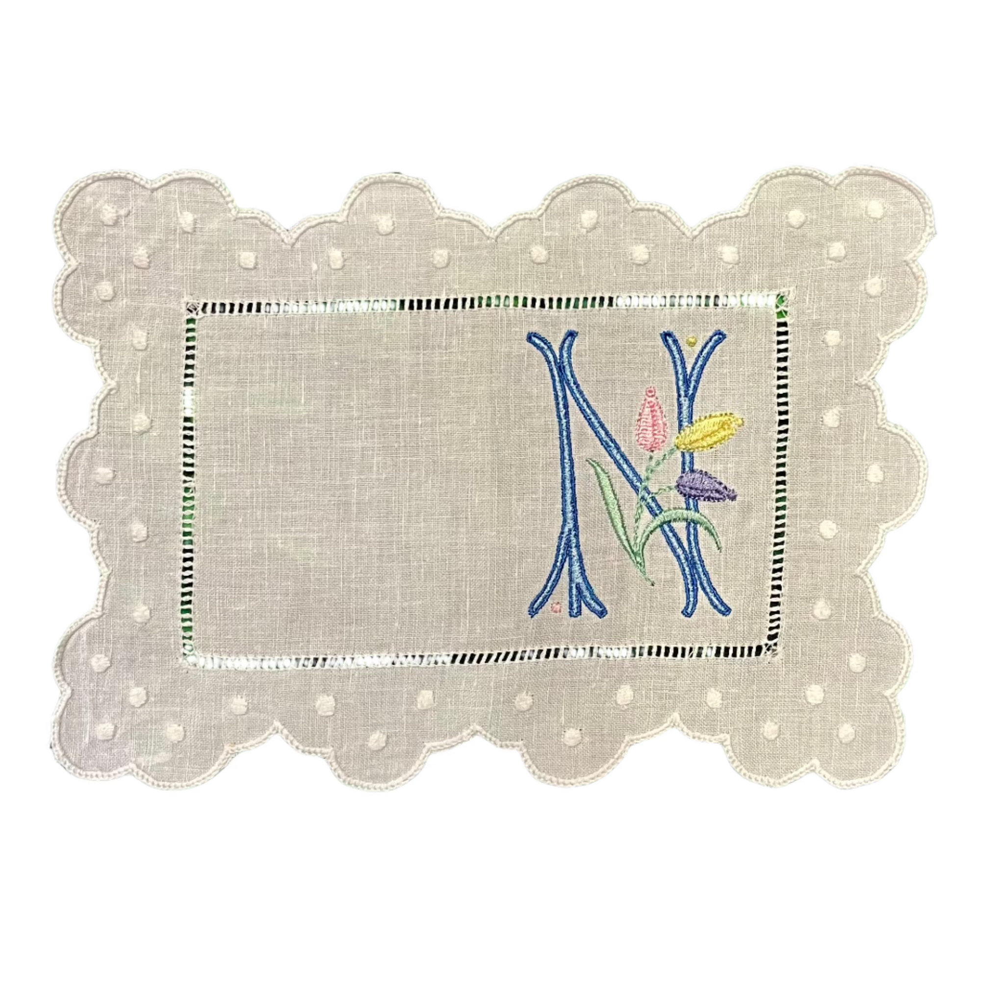 Scallop & Dot Oblong Cocktail Napkins