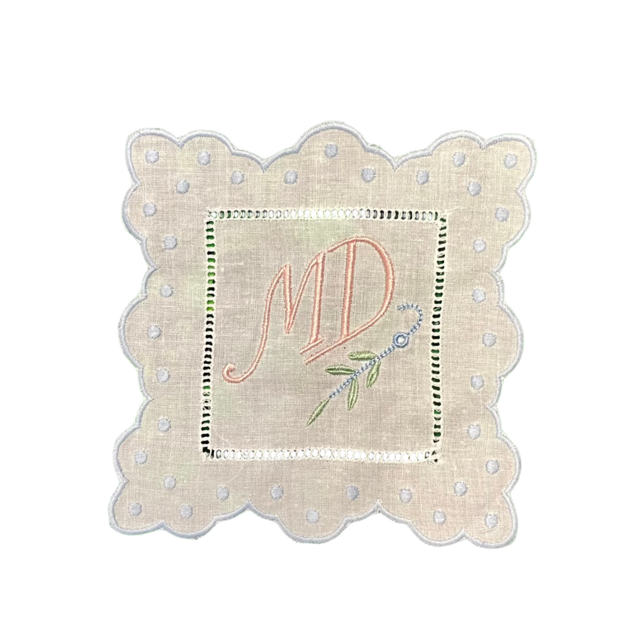 Scallop & Dot Square Cocktail Napkins