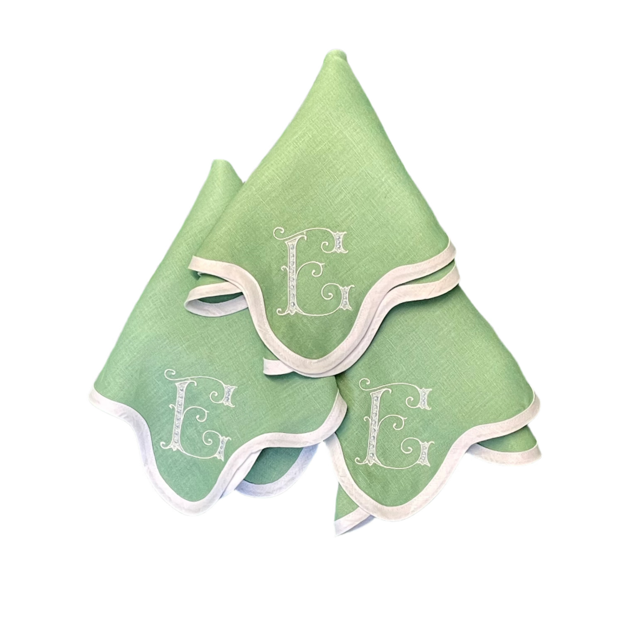 Scalloped Linen Square Napkin or Placemat