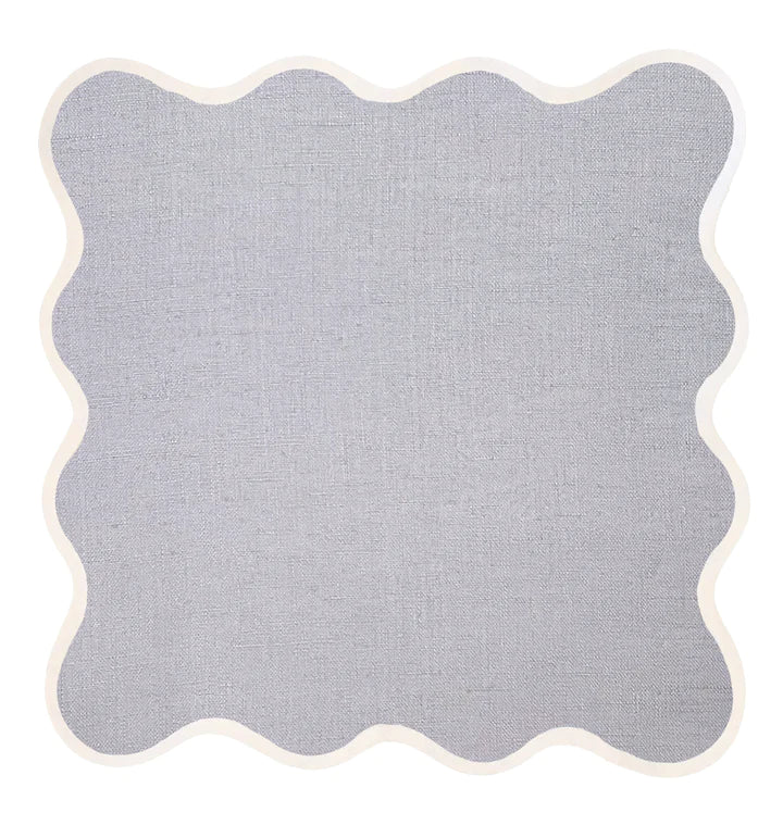 Scalloped Linen Square Napkin or Placemat