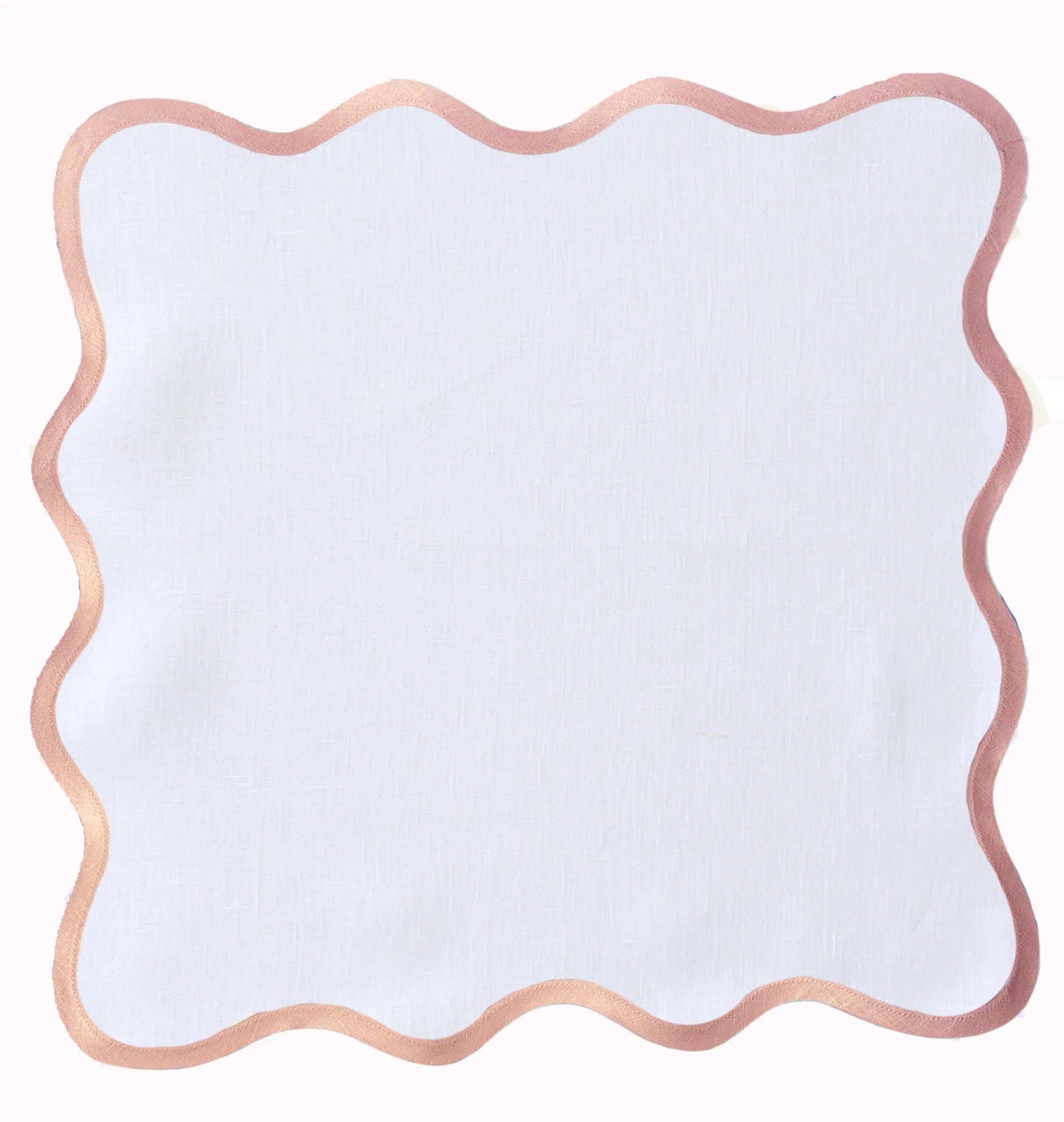 Scalloped Linen Square Napkin or Placemat