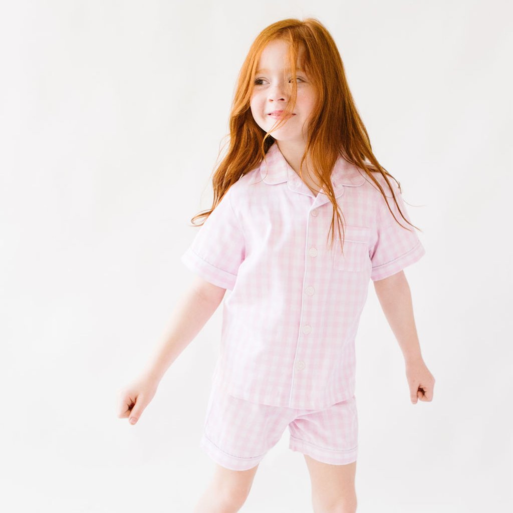 Petite Plume Pink Gingham Short Pajama Set