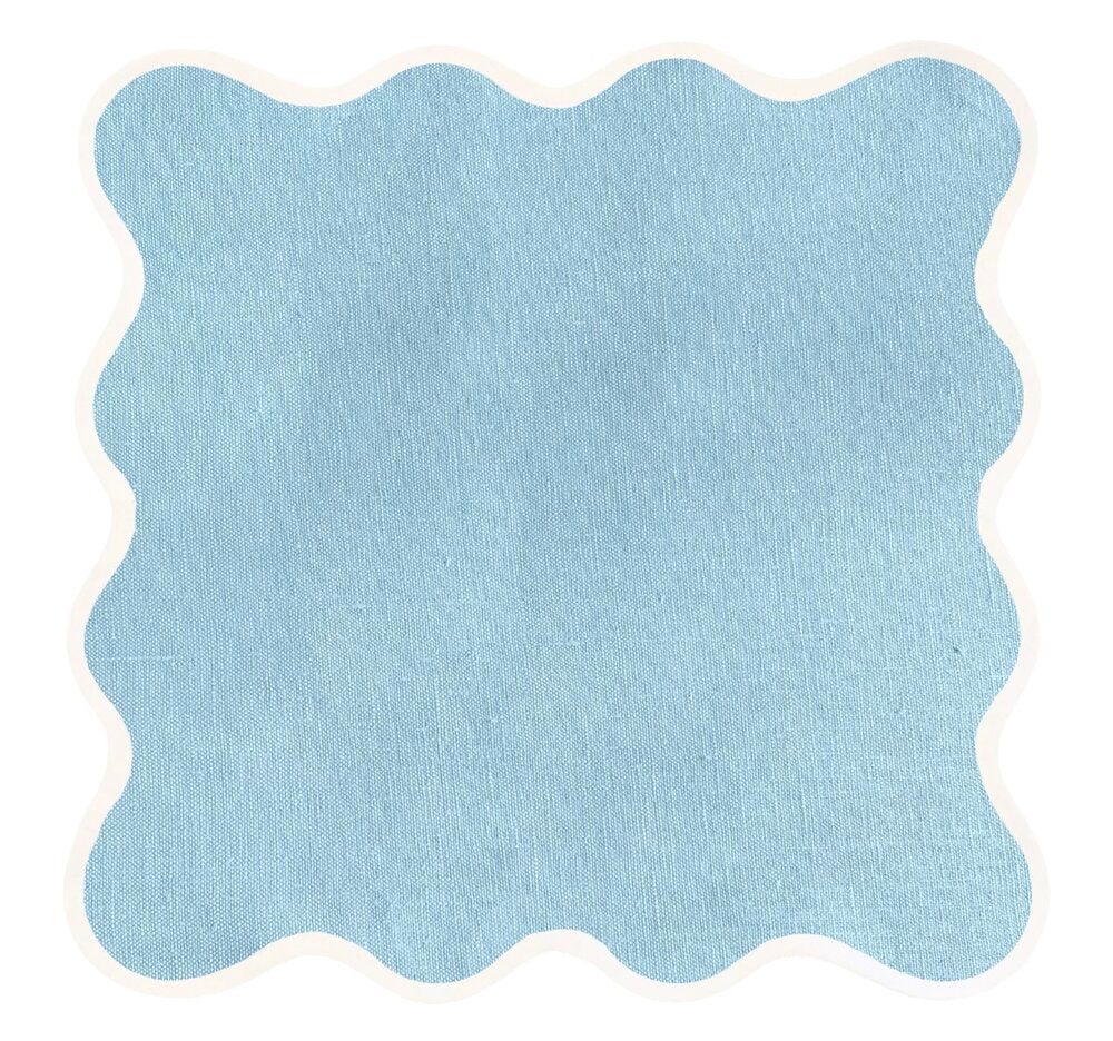 Scalloped Linen Square Napkin or Placemat
