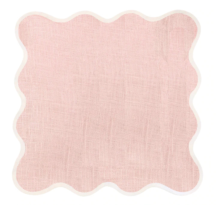 Scalloped Linen Square Napkin or Placemat