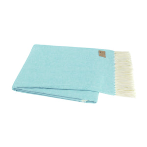 Italian Herringbone Throw - Turquoise