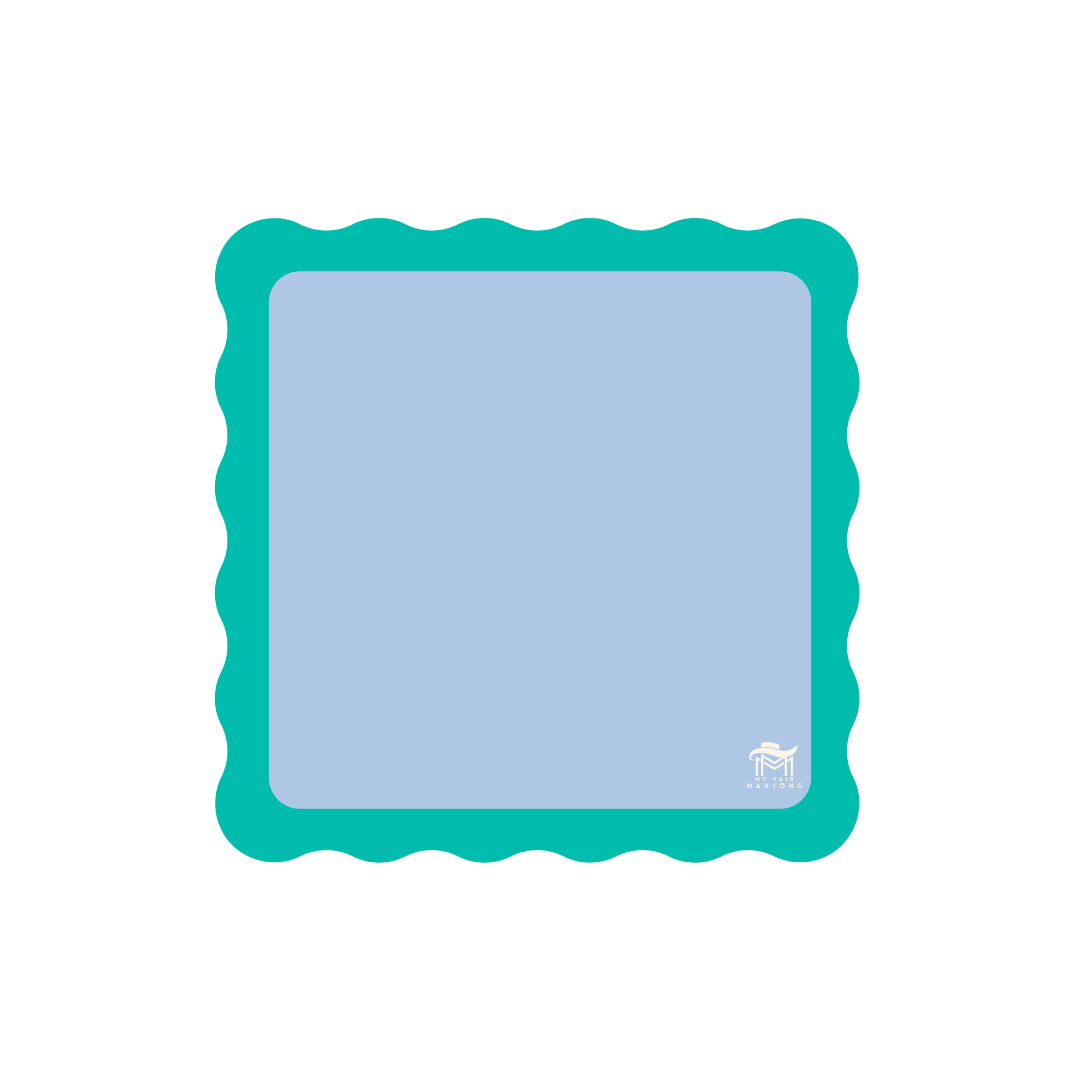MINI MAHJONG MAT  |  Color Wave  |  21" x 21": Pink Center- Blue Scallop