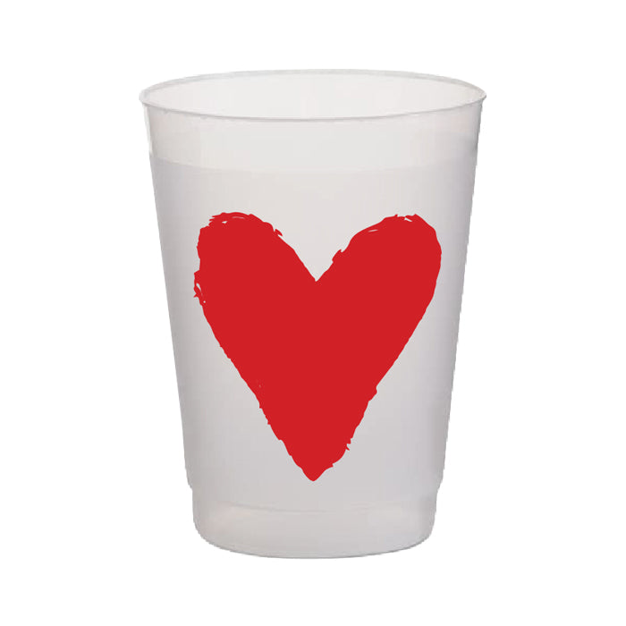 Heart, Solid Red Frost Flex Cup
