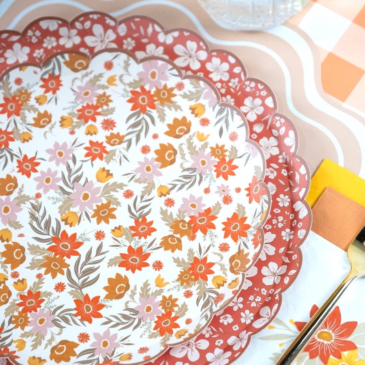 Autumn Floral Dessert Plates