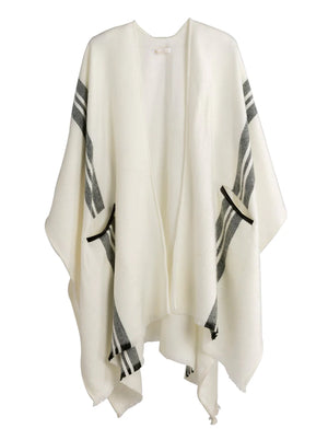 Libra Ivory Plaid Cape