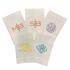 White Hemstitched Linen Guest Towel