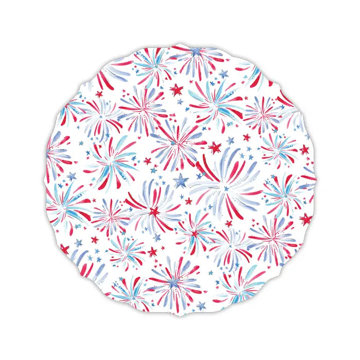 Die-Cut Red, White & Blue Fireworks Placemat