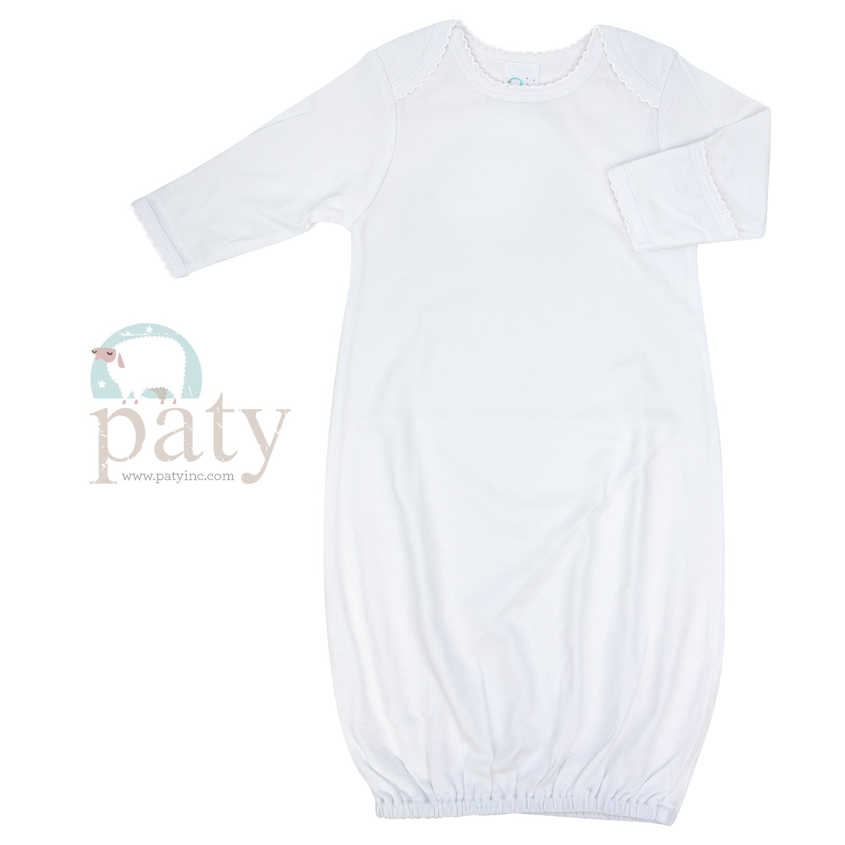 Infant Pima Cotton Gown w/Lap Shoulder