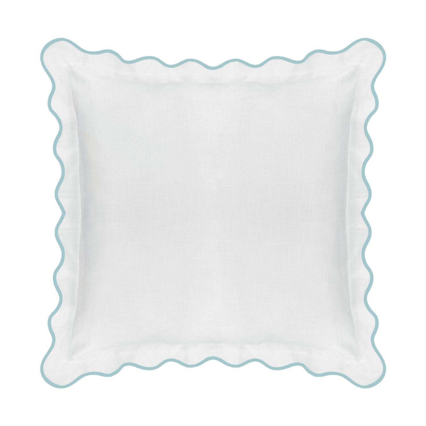 Scalloped Sham, Blue / White: Standard, 20" x 26"