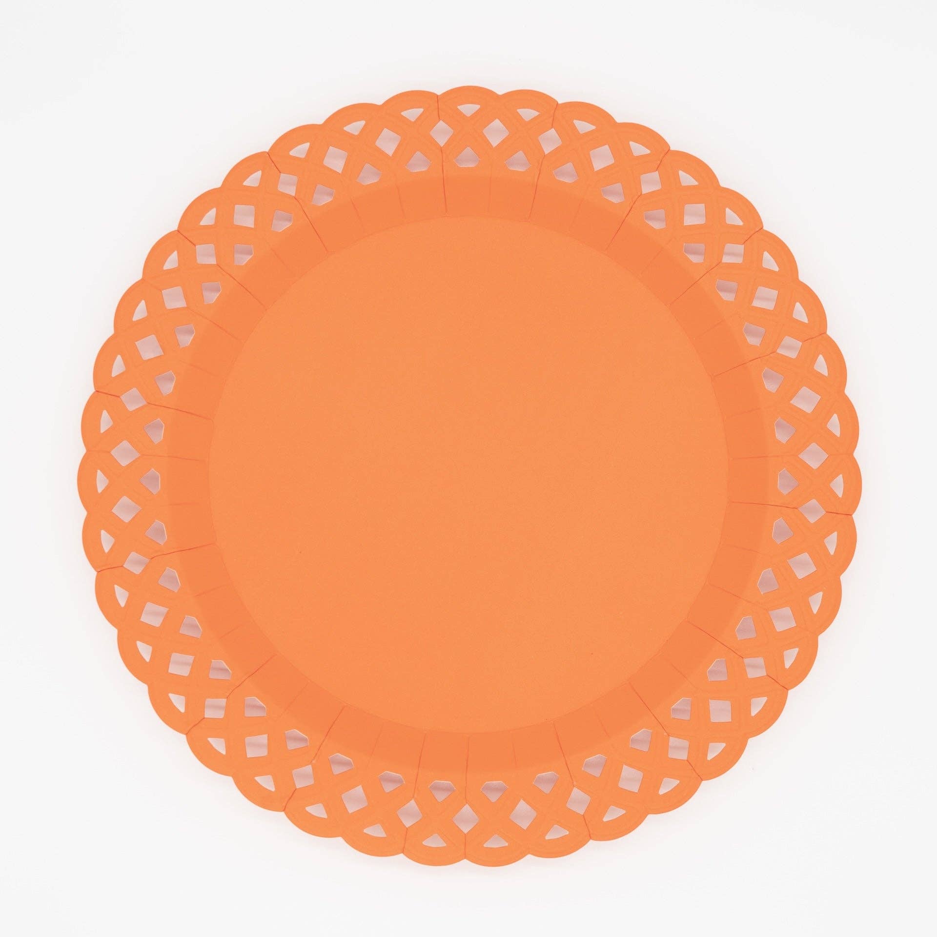 Orange Basketweave Dinner Plates