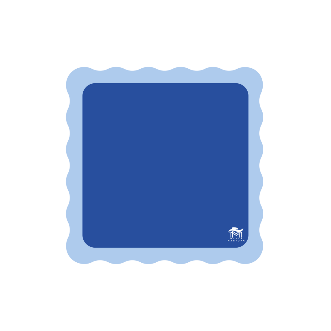 MINI MAHJONG MAT  |  Color Wave  |  21" x 21": Pink Center- Blue Scallop