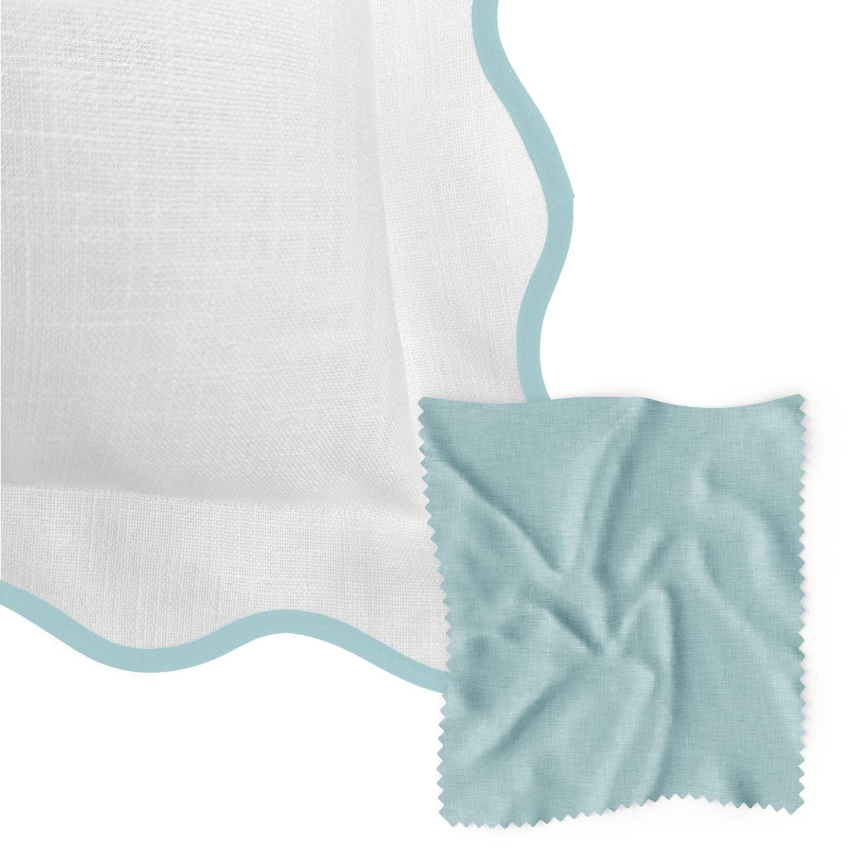 Scalloped Sham, Blue / White: Standard, 20" x 26"