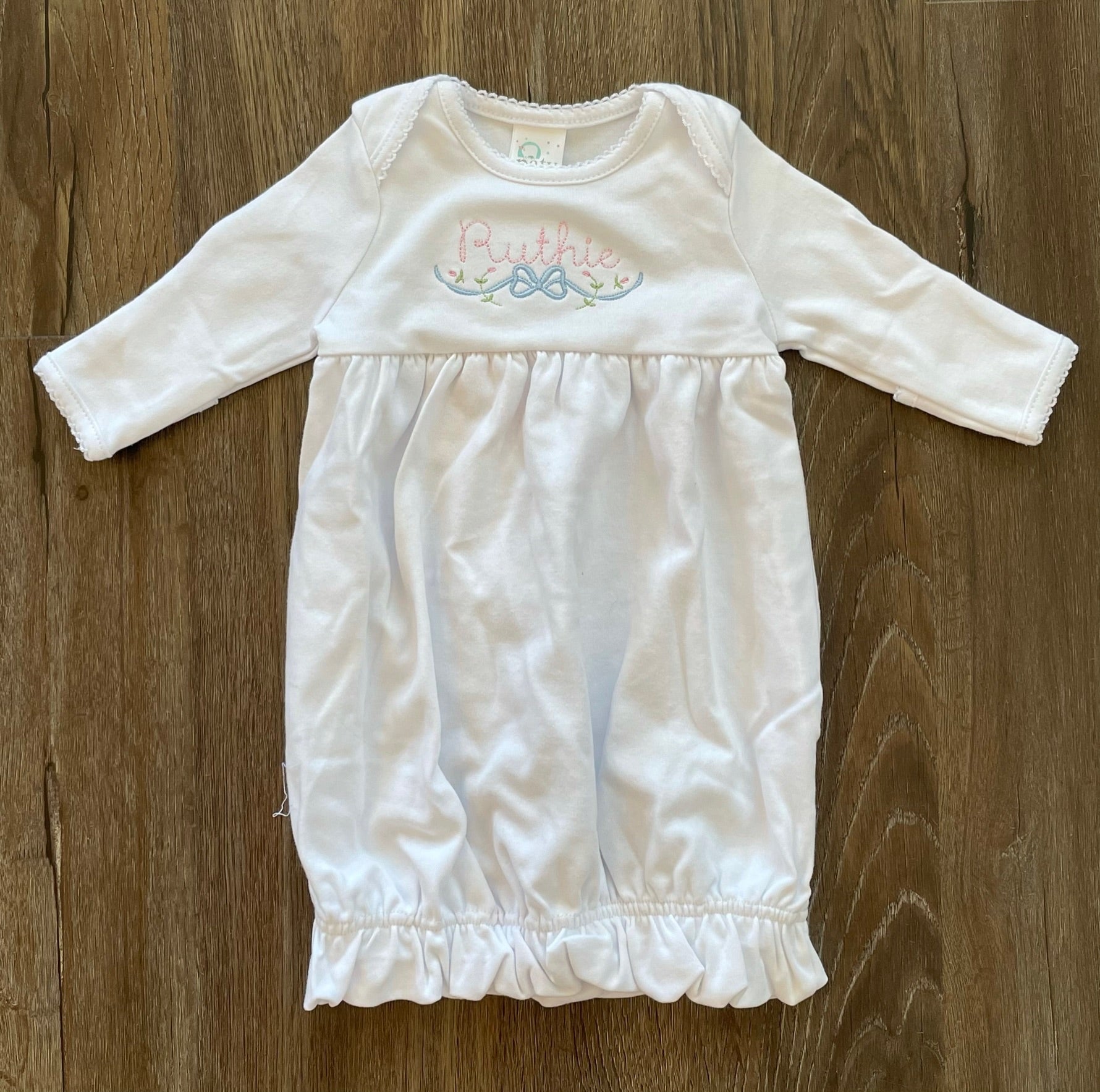 Infant Gown with Overlap Shoulder