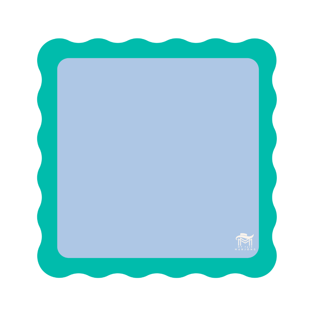 MAHJONG MAT  |  Color Wave  |  31" x 31": Orange Center- Pink Scallop
