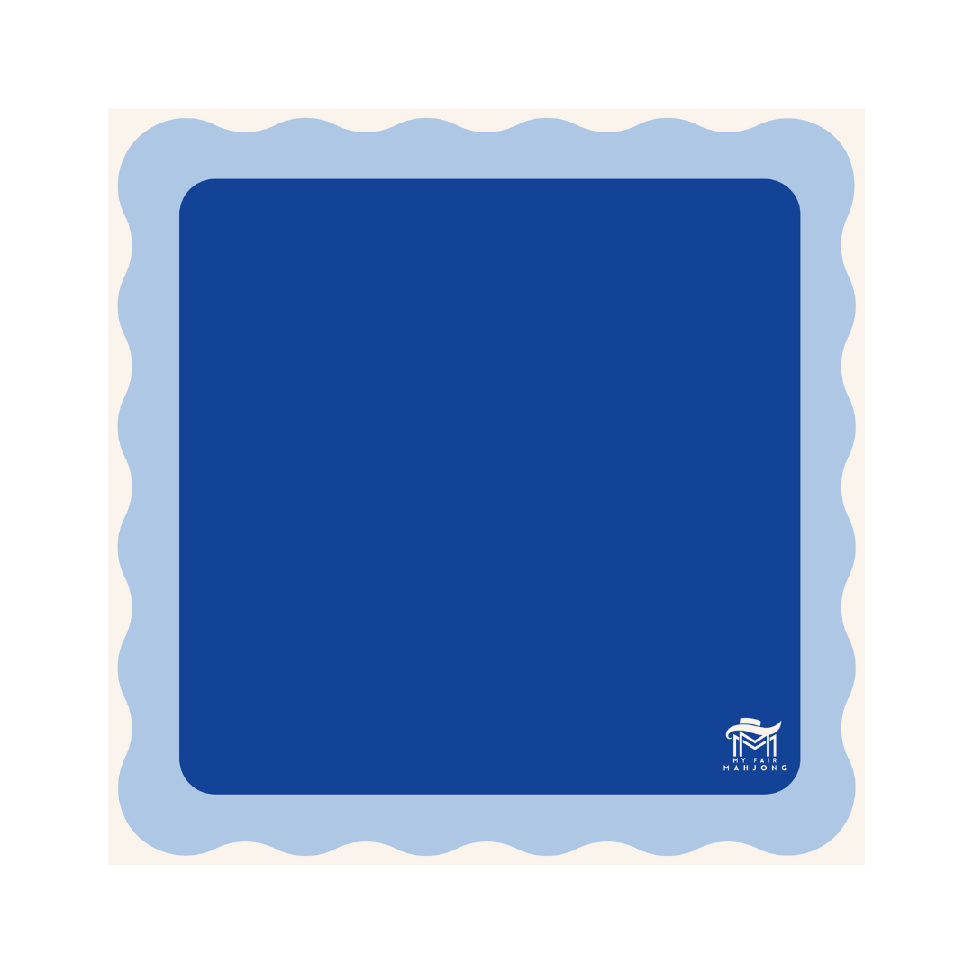 MAHJONG MAT  |  Color Wave  |  31" x 31": Pink Center- Blue Scallop