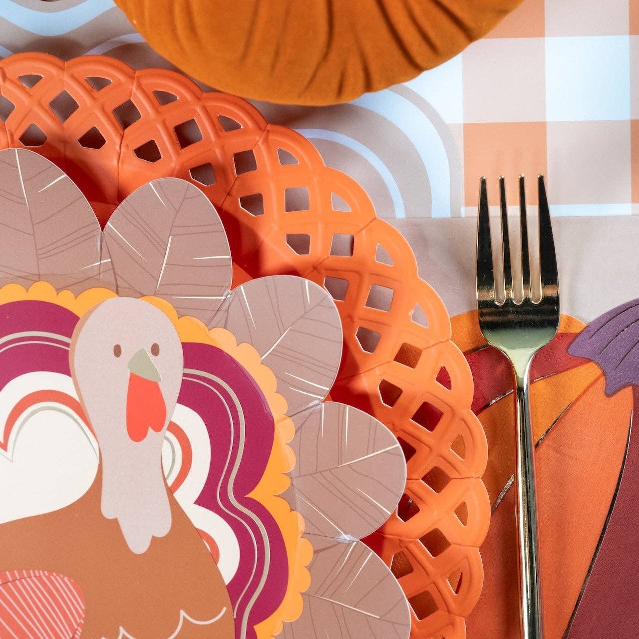 Orange Basketweave Dinner Plates