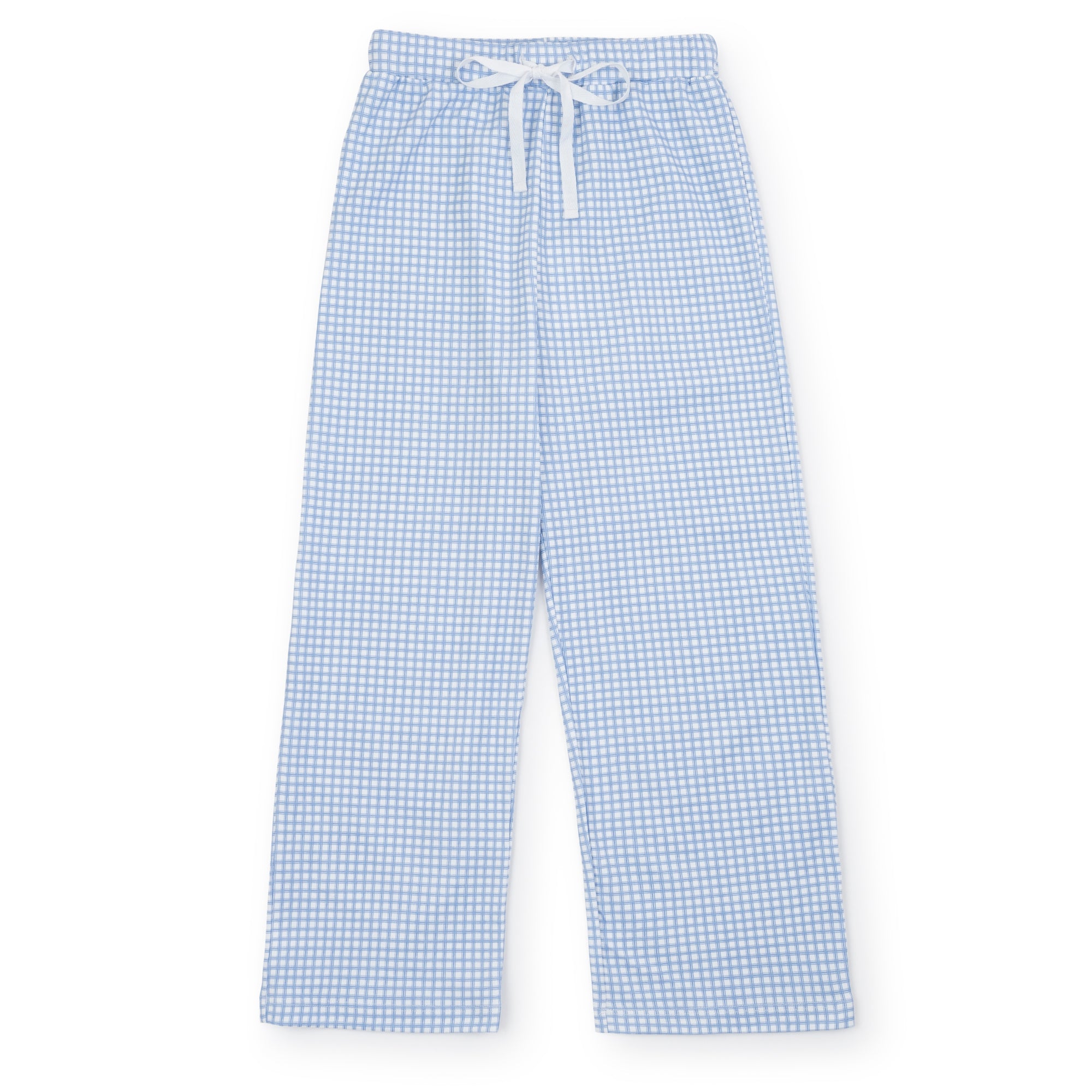 Beckett Boys' Light Blue Box Plaid Pima Cotton Lounge Pants