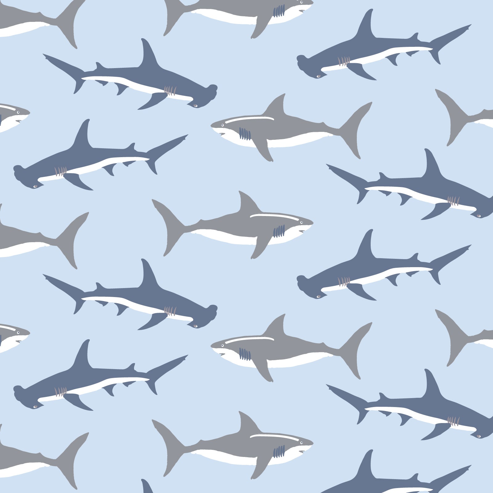 Charles Swimming Sharks Pima Cotton Short Set
