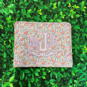 Garden Floral Cosmetic Bags with Monogram