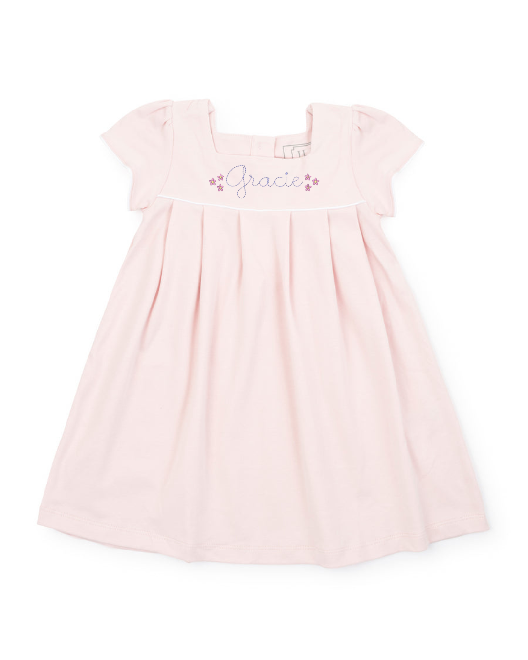 Lizzy Girl's Pima Cotton Dress-- Light Pink or Light Blue 7 / Light Pink Lizzy Girl's Pima Cotton Dress-- Light Pink or Light Blue 7 / Light Pink